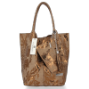 GEANȚĂ DIN PIELE shopper bag Vittoria Gotti maro pământiu V2472